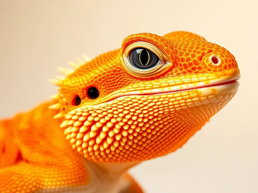 A close-up shot of a healthy, vibrant bearded dragon with bright colors, showcasing its excellent condition and care.